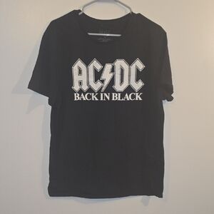 AC/DC Black Tee with White Logo
